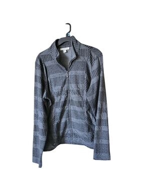 Coldwater Creek Dark Gray Textured Zip Jacket